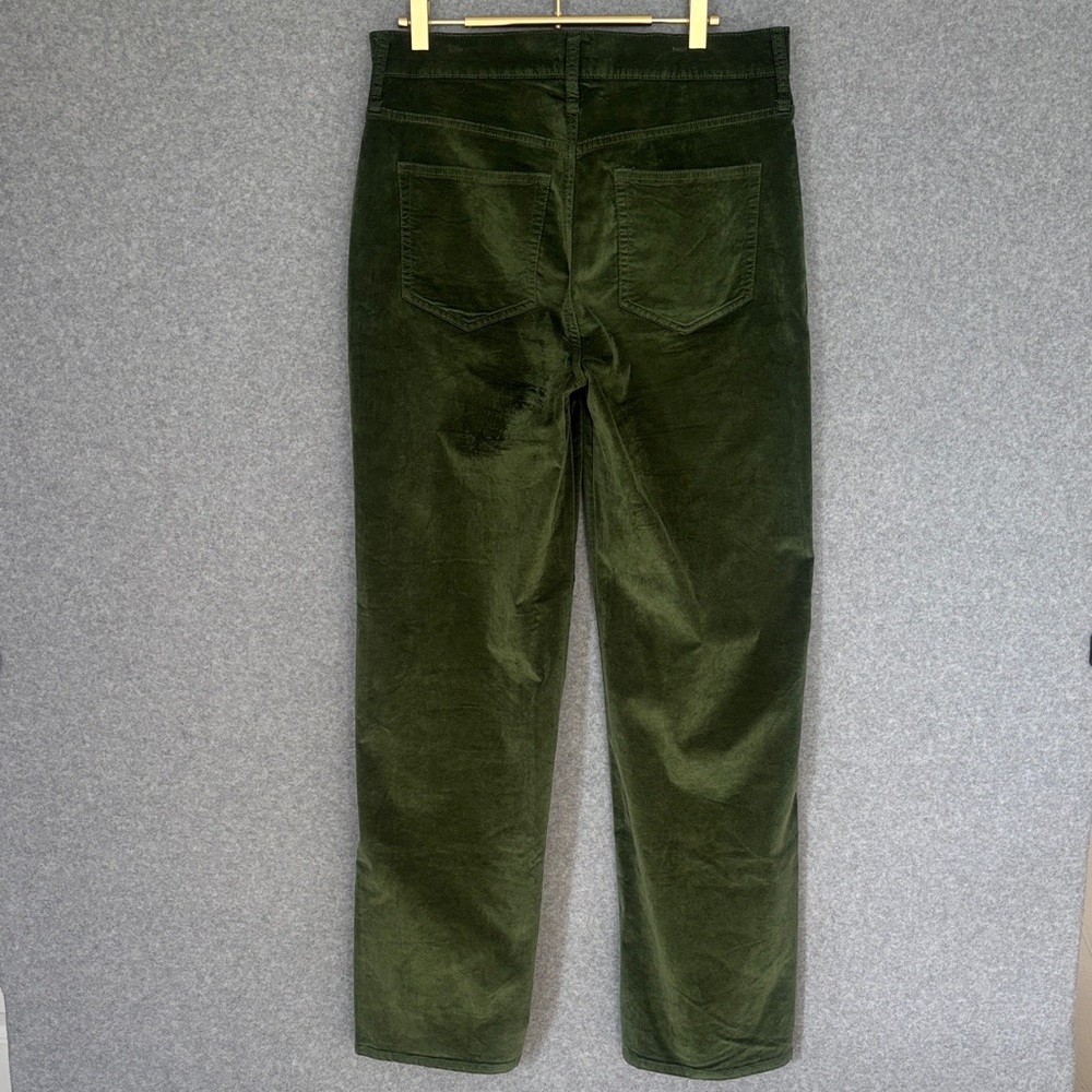 J. Crew Full-length slim wide-leg pant in Stretch Velvet 29 Green - Picture 3 of 11